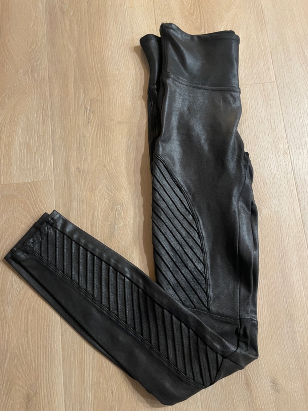 SPANX Black Faux Leather Leggings